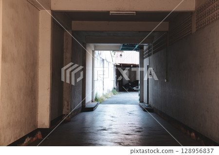 A Serene Passageway in a Bustling Urban Environment Awaits Exploration and Adventure 128956837