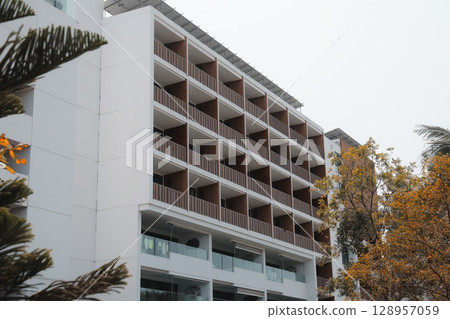 Contemporary and Modern MultiStory Building Design Featuring Beautiful Balconies and Elevation Contemporary and Modern MultiStory Building Design Featuring Beautiful Balconies and Elevation 128957059