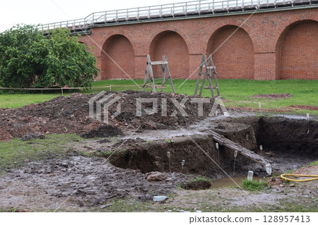 This specific Archaeological Excavation Site encompasses a significant and notable Brick Structure This specific Archaeological Excavation Site encompasses a significant and notable Brick Structure 128957413