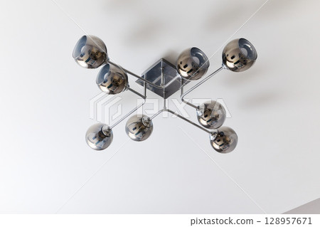 Modern Chrome Ceiling Light Fixture perfect for enhancing contemporary interiors beautifully 128957671