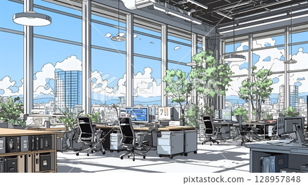現代辦公空間 128957848