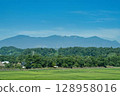 Adatara mountain in summer as seen from inside the Tohoku Shinkansen train 128958016