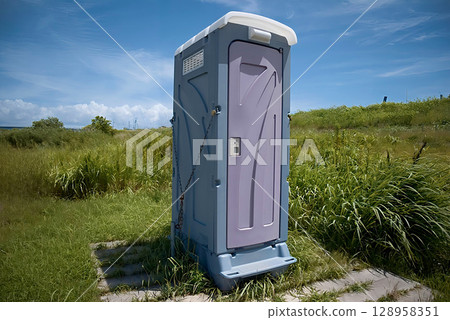 場地上的臨時廁所 128958351