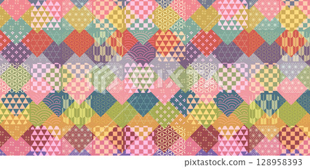 Colorful spring Japanese pattern background Colorful spring Japanese pattern background 128958393