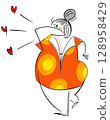 Illustration of a plump woman 128958429