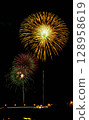 fireworks in the night sky 128958619