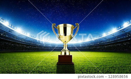 Stadium Championship image Trophy Background material 16:9 size AI generated material 128958656
