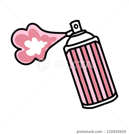 Pink Spray Paint Can Illustration Pink Spray Paint Can Illustration 128958926