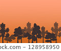 秋天的夕陽插畫背景 秋天的夕陽插畫背景 128958950