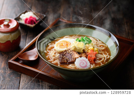 A luxurious bowl of steaming miso ramen | Freshly made noodle dishes to enjoy in winter A luxurious bowl of steaming miso ramen | Freshly made noodle dishes to enjoy in winter 128959728