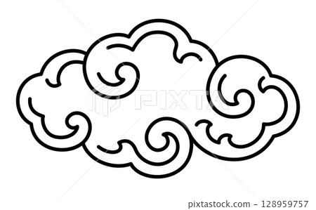 oriental cloud traditional style element vector 128959757