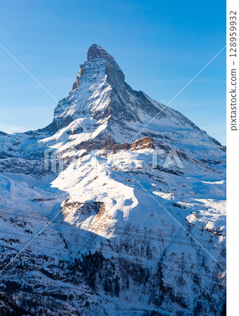 Matterhorn mountain in winter, Valais, Switzerland Matterhorn mountain in winter, Valais, Switzerland 128959932