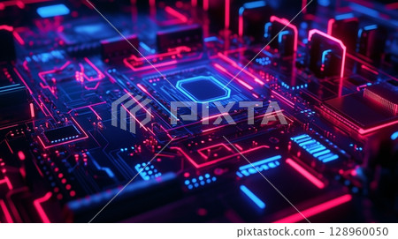 Circuit board hardware with connection light dot and line computer security integration technology Circuit board hardware with connection light dot and line computer security integration technology 128960050
