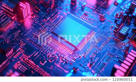 Circuit board with connection light dot and line computer security integration technology Circuit board with connection light dot and line computer security integration technology 128960051