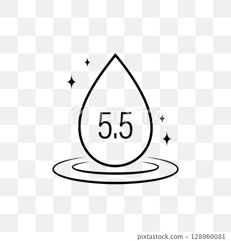 Ph icon. Neutral balance symbol. Laboratory skin care cosmetic indicator. Flat Vector illustration 128960081