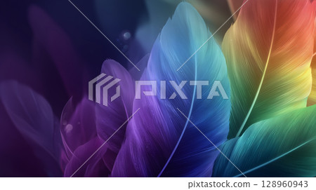 3D卡通漸層羽毛背景圖 3D卡通漸層羽毛背景圖 128960943