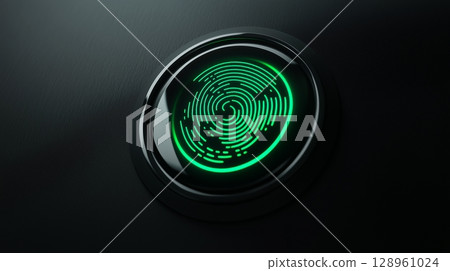 Finger print hand button light green digital safety protection system server switch access technology 128961024