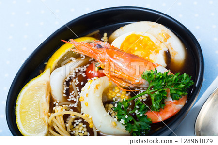 Spicy Pan-Asian soup Spicy Pan-Asian soup 128961079