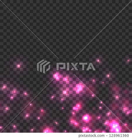 Falling Pink Glitter Sparkle Dust Overlay. Bright Luminous Light Effect. Vector Falling Pink Glitter Sparkle Dust Overlay. Bright Luminous Light Effect. Vector 128961360