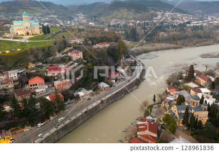 Top view of the historic city of Kutaisi 128961836
