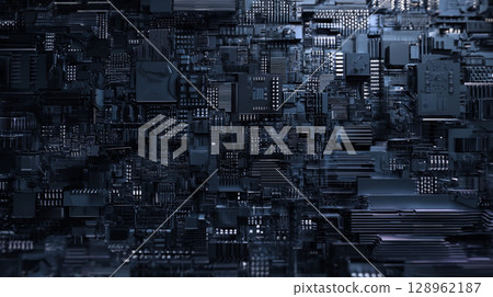 Futuristic technology background, abstract electronic circuit pattern 128962187