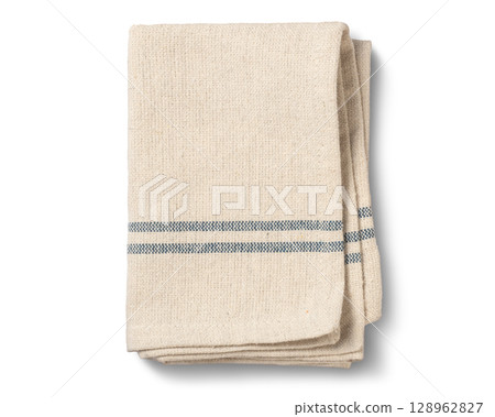 Folded linen fabric texture 128962827