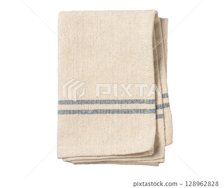 Folded linen fabric texture 128962828