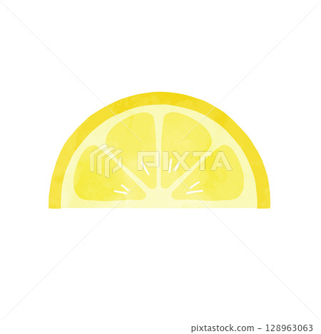 清新簡約的檸檬片水彩插畫 清新簡約的檸檬片水彩插畫 128963063