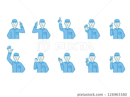 Worker illustration set 128963380