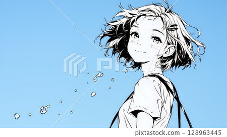 暑假回憶：獨自去海邊小鎮旅行（簡單的顏色） 128963445