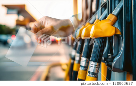 Symbol of Japanese gasoline prices or subsidy system 128963657