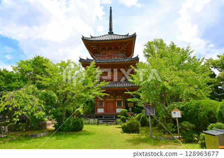 京都府大山崎町寶勝寺三重塔 128963677