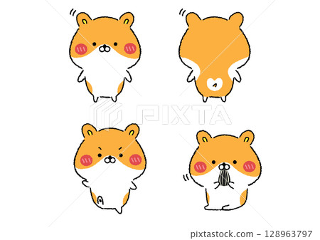 可愛的倉鼠插圖集 128963797