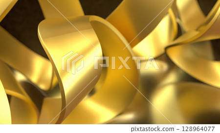 The Gold Abstract for luxury concept 3d rendering. 128964077