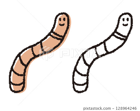 Hand drawn earthworm Hand drawn earthworm 128964246