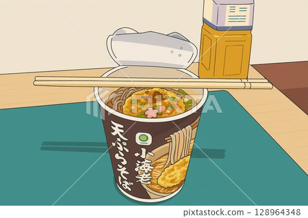 方便天婦羅蕎麥麵 方便天婦羅蕎麥麵 128964348