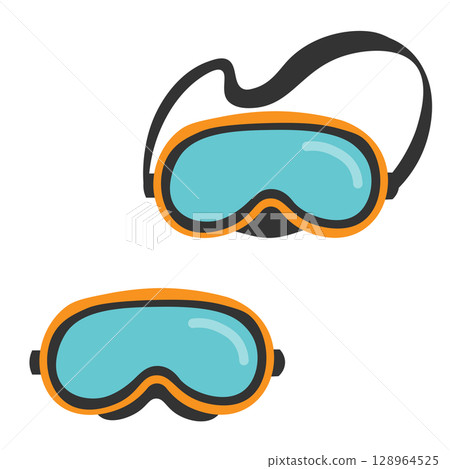 Simple illustration of goggles and underwater mask 128964525