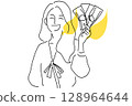 A woman who is happy to make money from investment 128964644