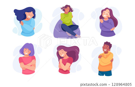 Various Diverse Emotions are Beautifully Illustrated through Colorful and Unique Characters Various Diverse Emotions are Beautifully Illustrated through Colorful and Unique Characters 128964805