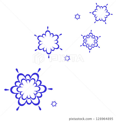 Illustration of a blue lace-like pattern 128964895