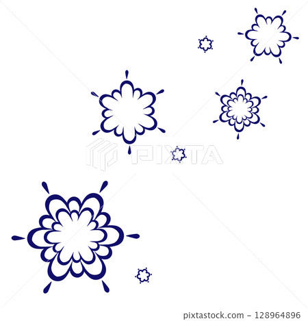 An illustration of a dark blue lace-like pattern An illustration of a dark blue lace-like pattern 128964896
