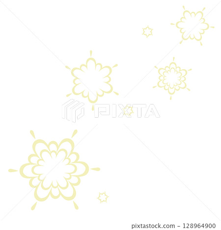 An illustration of a pale yellow lace-like pattern 128964900
