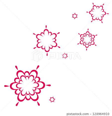 Illustration of a bright pink lace-like pattern Illustration of a bright pink lace-like pattern 128964910