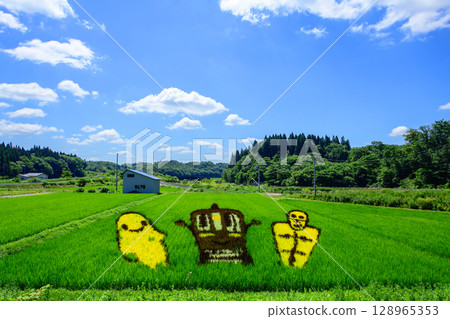 秋田內陸線繩文遺址站稻田藝術繩文緒方站 128965353