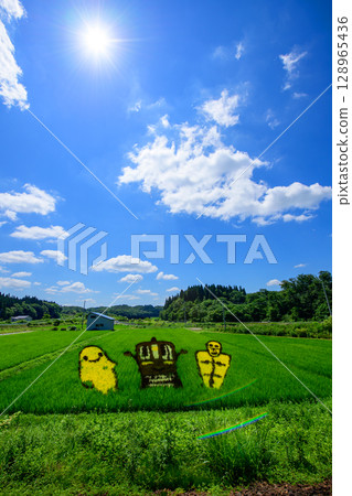 Akita Inland Line Rice Field Art 2025 Jomon Ogata Station 128965436