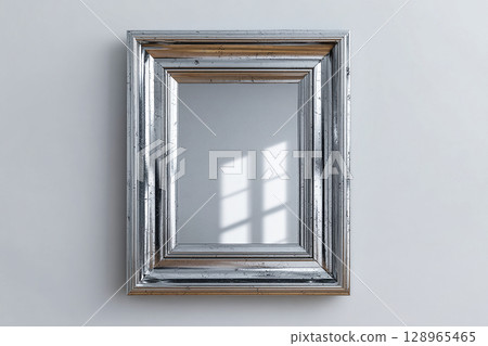Design. Picture frame. Empty stylish photo frame. Mock up for modern interior and branding. 128965465