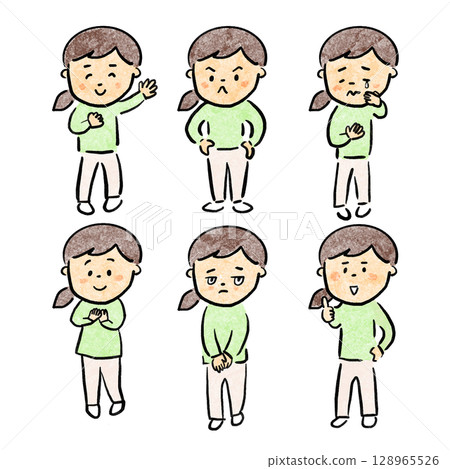 各種面部表情的人 128965526