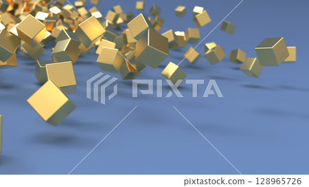Falling golden cube, human resource outflow, new employees quitting, abstract image, rendering CG, background Falling golden cube, human resource outflow, new employees quitting, abstract image, rendering CG, background 128965726