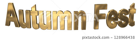 3DCG text "Autumn Fest" 128966438