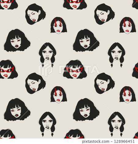 seamless, pattern, vampire 128966451